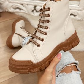 Women half boots E586 - BEIGE